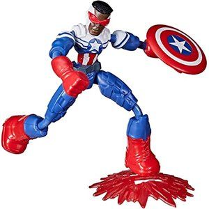 Avengers Marvel Bend and Flex Action Figure, 6-Inch Flexible Captain America